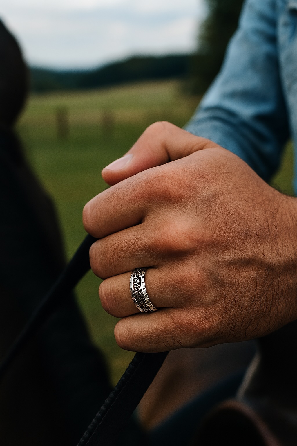 Anillo personalizable de acero inoxidable con nudo celta y runas vikingas